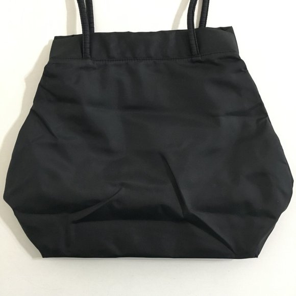Banana Republic Vintage Nylon Shoulder Bag Tote Black Magnetic Closure Sz Medium - Picture 7 of 16